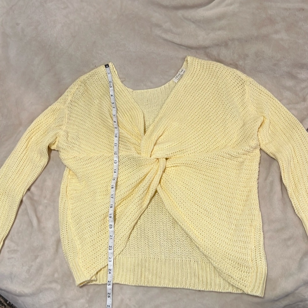 Full Circle Trends Yellow Knit Sweater with Crossed Front